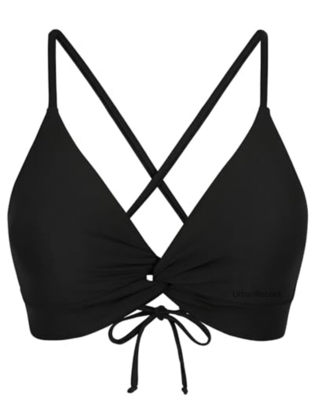 Twist Front Bikini Top Women Swimsuit V Neck Adjustable Removable Pads